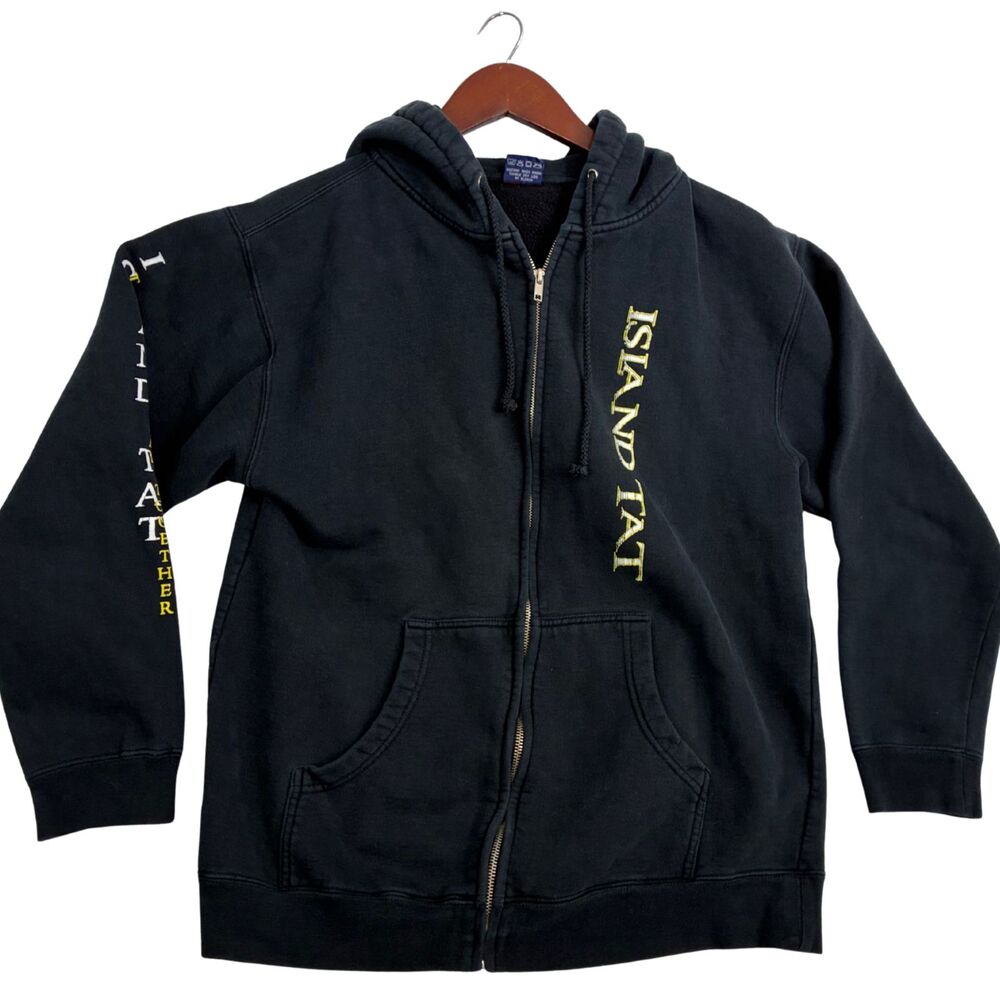 Island Tat Traditions All Together Full Zip Hoodie Black Embroidered Size S